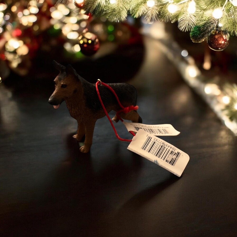 Midwest CBK German Shepherd Dog Christmas Ornament Black Tan Realistic New Tag